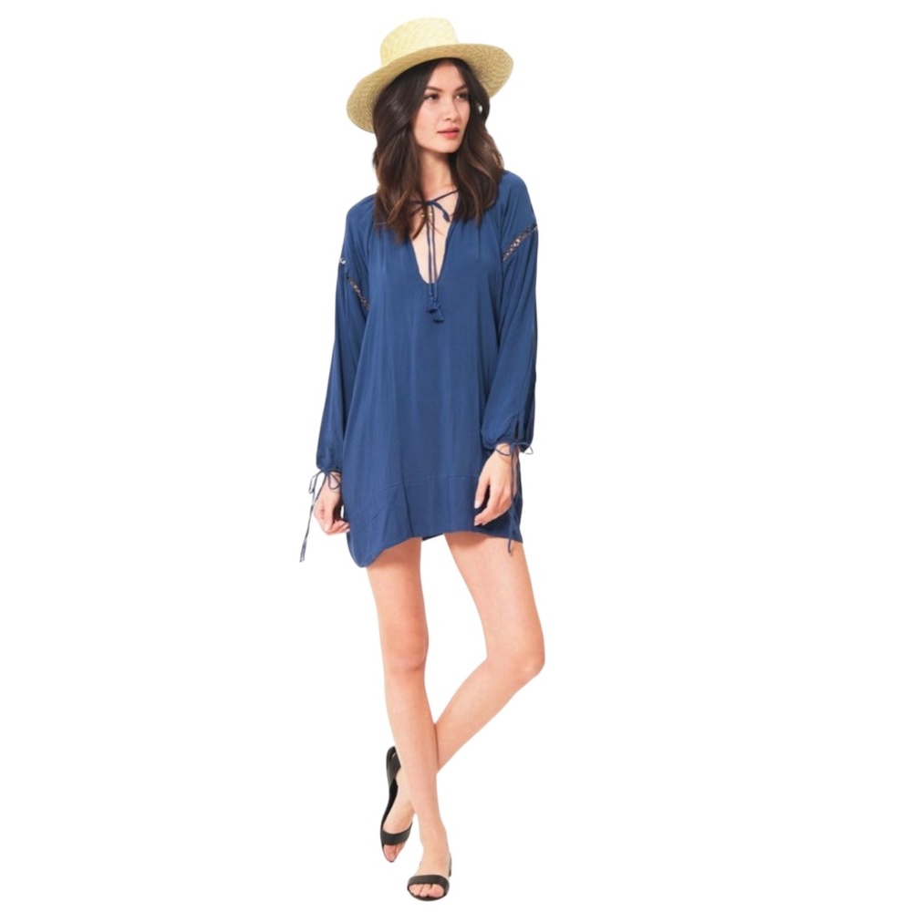 Faithfull the Brand Sunset Dress in Ocean Blue